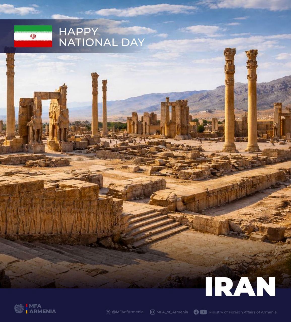 The message of MFA of Armenia for 47th anniversary of the Islamic Revolution of Iran: 